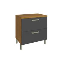 Balcão de Cozinha Modulado Princesa 1 Porta e 1 Gaveta c/ Tampo Freijo/Grafite - Nesher