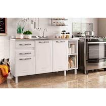 Balcão de Cozinha Modulado Star New 3 Portas e 2 Gavetas s/Tampo 150cm Branco - Telasul Balcão de Cozinha Modulado Star New 3 Portas e 2 Gavetas s/Tampo 150cm Branco - Telasul