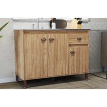 Balcão de Cozinha Modulado Torino c/ 3 Portas e 1 Gaveta s/ Tampo 120cm Mel - Movelbento