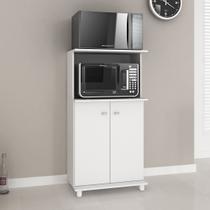 Balcão de Cozinha Multiuso para Forno e Micro-Ondas com 2 Portas e 1 Nicho MDP Branco Tecnomobili