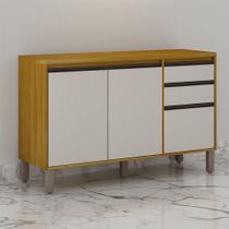 Balcão De Cozinha Nala 3 Portas 2 Gavetas Mobilihouse Cinamomo/off White
