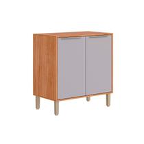 Balcão de Cozinha p/ Cooktop Celeste c/ 2 Portas 80cm Cinamomo/Platina - MGM