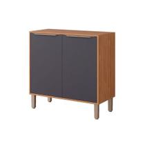 Balcão de Cozinha p/ Cooktop Divina 2 Portas 80cm Freijo/Titanium - MGM