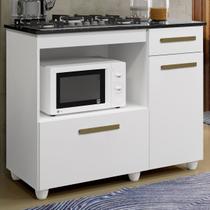 Balcão de Cozinha para Cooktop 5 Bocas Violeta 2 Portas 1 Gaveta Branco - Kaiki Móveis Balcão de Cozinha para Cooktop 5 Bocas Violeta 2 Portas 1 Gaveta Branco - Kaiki Móveis