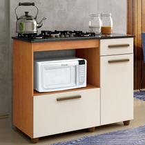 Balcão de Cozinha para Cooktop 5 Bocas Violeta 2 Portas 1 Gaveta Nature/Off White - Kaiki Móveis Balcão de Cozinha para Cooktop 5 Bocas Violeta 2 Portas 1 Gaveta Nature/Off White - Kaiki Móveis