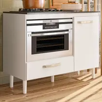 Balcão de Cozinha para Cooktop Fit 1 Porta 1 Gaveta Branco - Nicioli