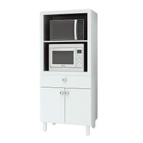 Balcão de Cozinha para Forno e Micro-Ondas com 2 Portas e 1 Gaveta MDP Branco Tecnomobili