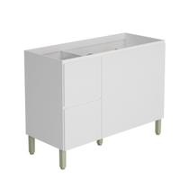 Balcão de Cozinha para Pia 120 Cm Art 3 Portas 2 Gavetas Branco/ártico - Kits Paraná