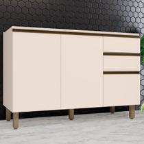 Balcão de Cozinha para Pia 120 Cm Connect 3 Portas 2 Gavetas 100% Mdf Off White C66 - Henn Balcão de Cozinha para Pia 120 Cm Connect 3 Portas 2 Gavetas 100% Mdf Off White C66 - Henn