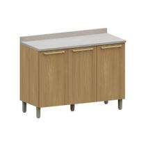 Balcão de Cozinha para Pia 120cm 2 Portas e 3 Gavetas Com Tampo Elegance Luciane Móveis Balcão de Cozinha para Pia 120cm 2 Portas e 3 Gavetas Com Tampo Elegance Luciane Móveis