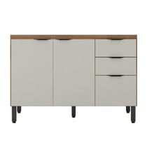 Balcão de Cozinha para Pia 120cm Firenze Amêndola/Nude Prime Tx - Demóbile