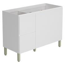 Balcão de Cozinha Para Pia 120cm Sem Tampo Minsk K02 Branco - Mpozenato