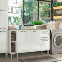 Balcão de Cozinha para Pia 140 Cm Star New 3 Portas 2 Gavetas Branco - Telasul