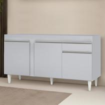 Balcão de Cozinha para Pia 150cm sem Tampo Dakota Cinza Claro - Lumil Balcão de Cozinha para Pia 150cm sem Tampo Dakota Cinza Claro - Lumil