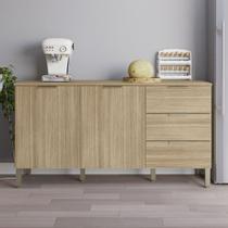 Balcão de Cozinha para Pia 160 Cm Glam 2 Portas 3 Gavetas Freijó - Kits Paraná