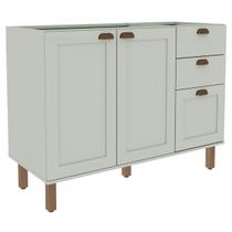 Balcão de Cozinha para Pia 2 Portas 3 Gavetas Verde Mint 1532 - Genialflex Balcão de Cozinha para Pia 2 Portas 3 Gavetas Verde Mint 1532 - Genialflex