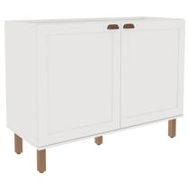 Balcão de Cozinha para Pia 2 Portas Branco Fosco 1502 - Genialflex Balcão de Cozinha para Pia 2 Portas Branco Fosco 1502 - Genialflex