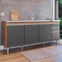 Balcão de Cozinha para Pia Apex MDP/BP Freijó/Grafite G96 - Gran Belo Balcão de Cozinha para Pia Apex MDP/BP Freijó/Grafite G96 - Gran Belo