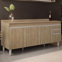 Balcão de Cozinha para Pia com Tampo 180cm Dallas Castanho - Lumil