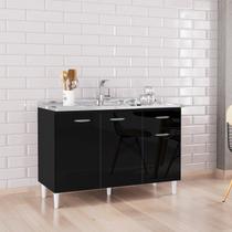 Balcão de Cozinha para Pia Sem Tampo 3 Portas 1 Gaveta 120cm Chic