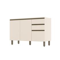 Balcão De Cozinha Pia 120 Cm 3 Portas 2 Gavetas Connect Henn Off White
