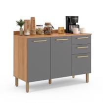 Balcão De Cozinha Pia 120cm 3 Gavetas e 2 Portas Moderno Espaçosa Multifuncional Aparador Armário Balcão De Cozinha Pia 120cm 3 Gavetas e 2 Portas Moderno Espaçosa Multifuncional Aparador Armário