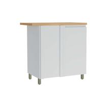 Balcão de Cozinha Rainha Canto Reto Dir/Esq 1 Porta c/Tampo 92cm Branca/Nature - Nesher Balcão de Cozinha Rainha Canto Reto Dir/Esq 1 Porta c/Tampo 92cm Branca/Nature - Nesher