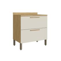 Balcão de Cozinha Riesling c/ 1 Porta e 1 Gaveta c/ Tampo 80cm Amendoa/Off White - Ronipa Balcão de Cozinha Riesling c/ 1 Porta e 1 Gaveta c/ Tampo 80cm Amendoa/Off White - Ronipa