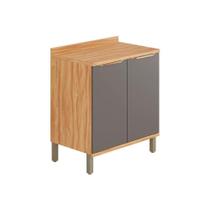 Balcão de Cozinha Sauvignon 2 Portas 80cm Amendoa chumbo