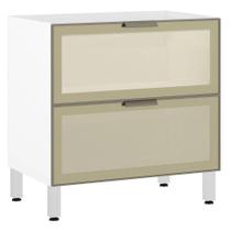 Balcão de Cozinha sem Tampo 80cm 1 Porta Basculante 1 Gavetão com Vidro Reflecta Bronze Luciane Balcão de Cozinha sem Tampo 80cm 1 Porta Basculante 1 Gavetão com Vidro Reflecta Bronze Luciane