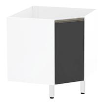 Balcão de Cozinha sem Tampo Canto Diagonal 1 Porta Pérola Luciane Móveis