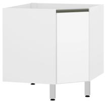 Balcão de Cozinha sem Tampo Canto Diagonal 1 Porta Pérola Luciane Móveis