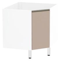 Balcão de Cozinha sem Tampo Canto Diagonal 1 Porta Pérola Luciane Móveis