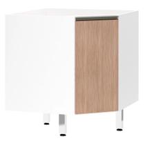 Balcão de Cozinha sem Tampo Canto Diagonal 1 Porta Pérola Luciane Móveis