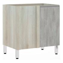 Balcão de Cozinha sem Tampo de Canto Reto Luciane 80cm 1 Porta Lis Luciane Móveis