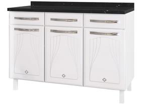 Balcão de Cozinha Telasul Aço 3 Portas 3 Gavetas Cristal