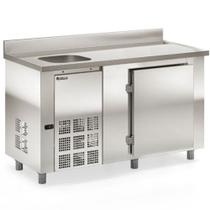 Balcão de Encosto 1 Porta e 1 Pia 347 Litros GBFE150CE Inox Gelopar 110V