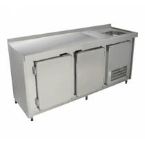 Balcão De Encosto Com Pia 2,00m Inox Polofrio 4103 220v