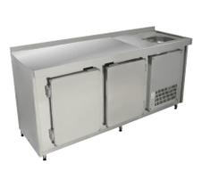 Balcão De Encosto Com Pia 2,00m Inox Polofrio 4103 220v