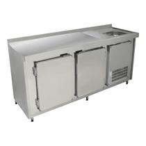Balcão De Encosto Com Pia 2,00m Inox Polofrio 4103 220v