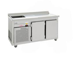 Balcão de encosto Refrigerado em Aço Inox com Termostato Digital 1,50x 0,65 x 0,90 Fritomaq