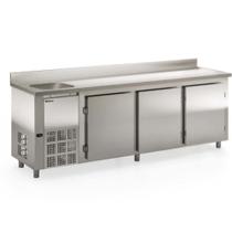 Balcão de Encosto Refrigerado Inox 2,50m GBFE-250 AI CE Gelopar - Cuba Lado Esquerdo