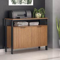 Balcão de Escritório Industrial em Preto Fosco 89,9cm x 73cm x 38cm Marrom