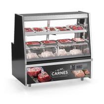 Balcão De Frios E Avícola Aquecido Grta150a Gelopar Expositor De Carnes 1,5mt Preto 220v