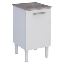 Balcão de Lavanderia em Aço com Tanque Triunfo Branco