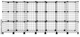 Balcão de Loja Estante Aramada 1,00x2,10x0,30M Preta com 21 Nichos