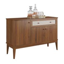 Balcão de Madeira Maciça 3 Portas e 1 Gaveta Viena Amêndoa Balcão de Madeira Maciça 3 Portas e 1 Gaveta Viena Amêndoa