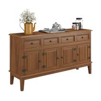 Balcão de Madeira Maciça 4 Portas e 4 Gavetas Balcão de Madeira Maciça 4 Portas e 4 Gavetas