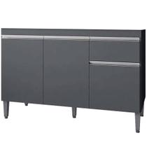 Balcão De Pia 120 Cm Talita 3 Portas 1 Gaveta Cinza Balcão De Pia 120 Cm Talita 3 Portas 1 Gaveta Cinza