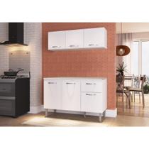 Balcão de Pia 1,20 com Tampo + Aéreo Raissa Branco - Megasul Balcão de Pia 1,20 com Tampo + Aéreo Raissa Branco - Megasul